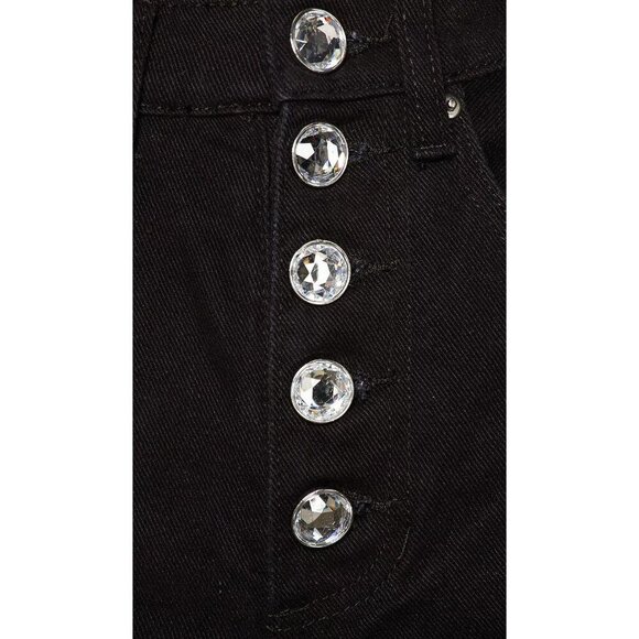 WeWoreWhat The Danielle Crystal Straight Jeans in Black 27 Womens Denim Pants - Picture 5 of 15